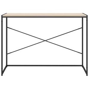 Computertisch Schwarz und Eiche-Optik 110x60x70cm Holzwerkstoff