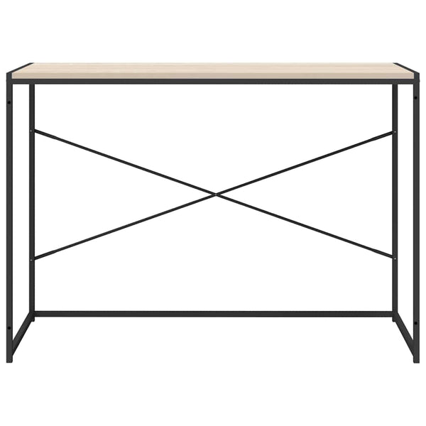 Computertisch Schwarz und Eiche-Optik 110x60x70cm Holzwerkstoff