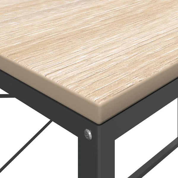 Computertisch Schwarz und Eiche-Optik 110x60x70cm Holzwerkstoff