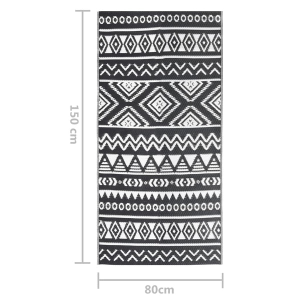Outdoor-Teppich ARAKIL Schwarz 80x150 cm PP
