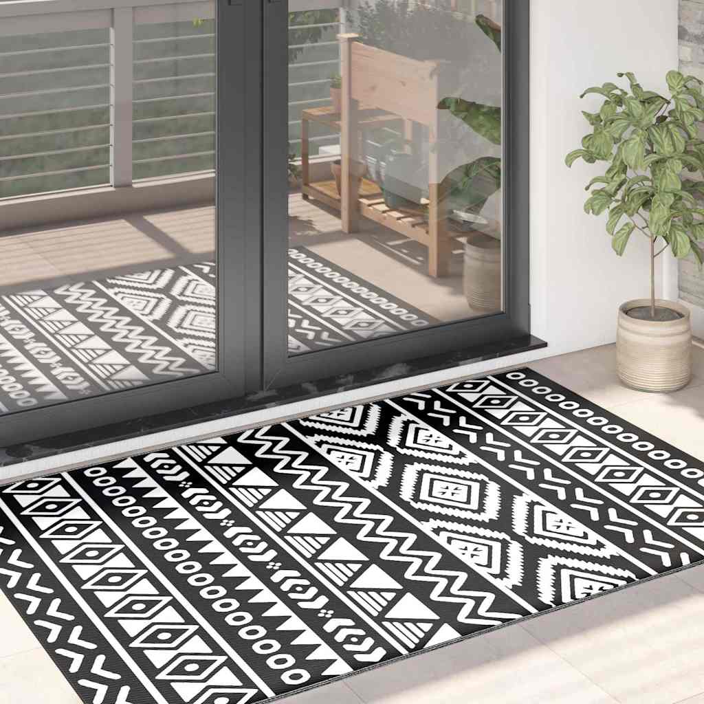 Outdoor-Teppich ARAKIL Schwarz 120x180 cm PP