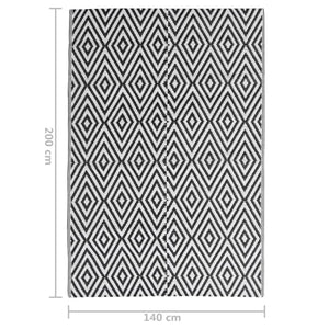 vidaXL Tapis d'extérieur ARAKIL Noir 140x200 cm PP