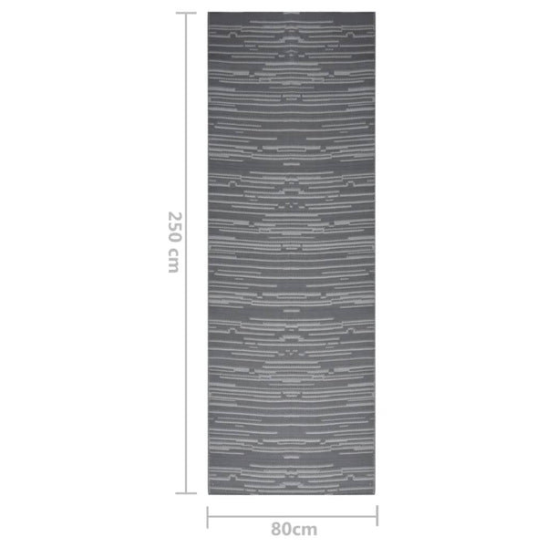 Outdoor-Teppich ARAKIL Anthrazit 80x250 cm PP