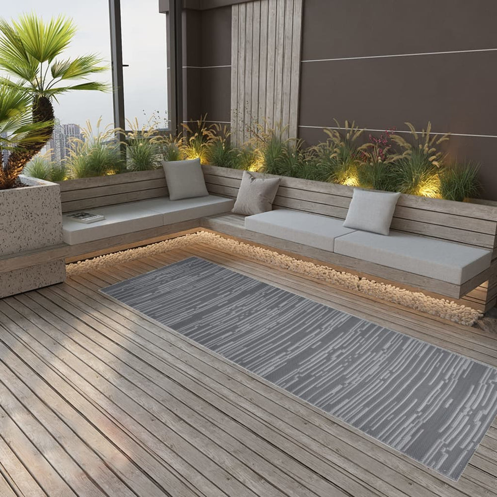 Outdoor-Teppich ARAKIL Anthrazit 80x250 cm PP