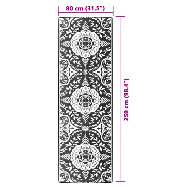 Outdoor-Teppich ARAKIL Hellgrau 80x250 cm PP