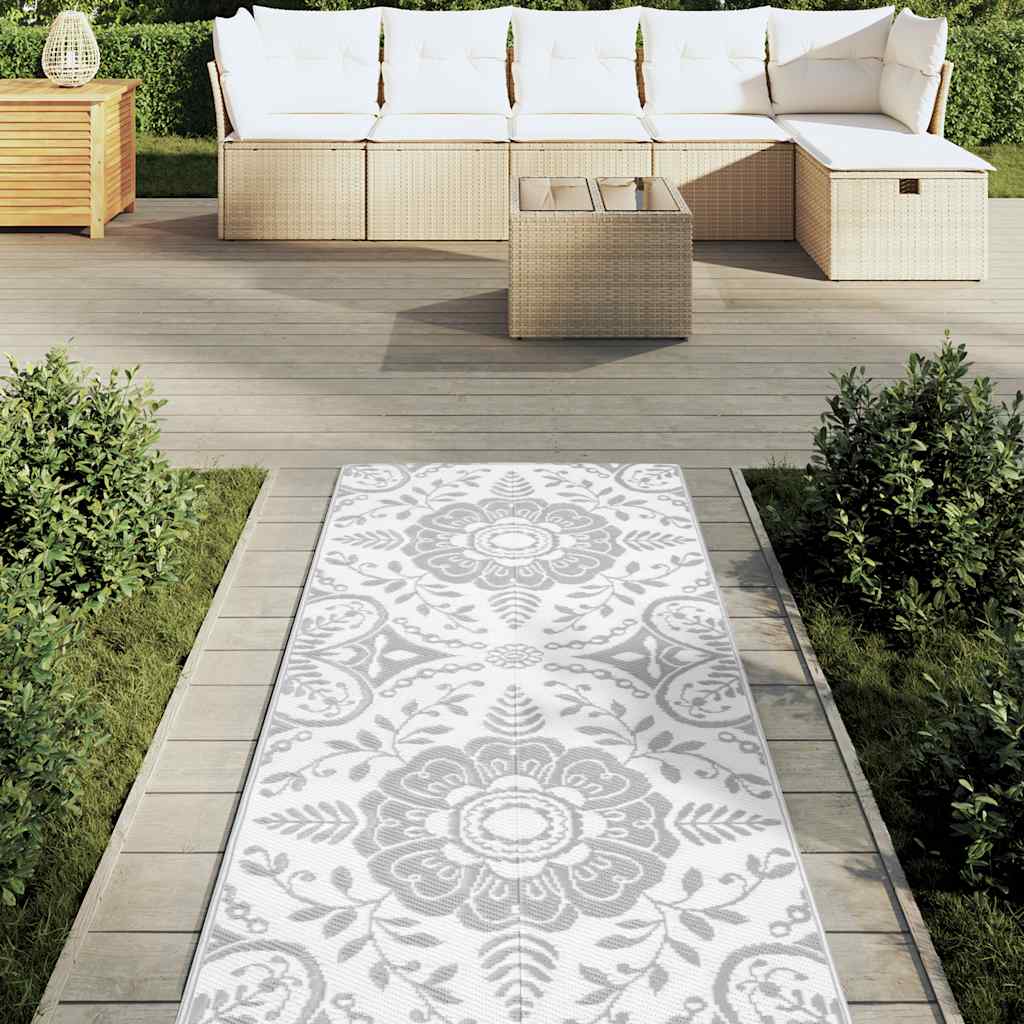 Outdoor-Teppich ARAKIL Hellgrau 80x250 cm PP