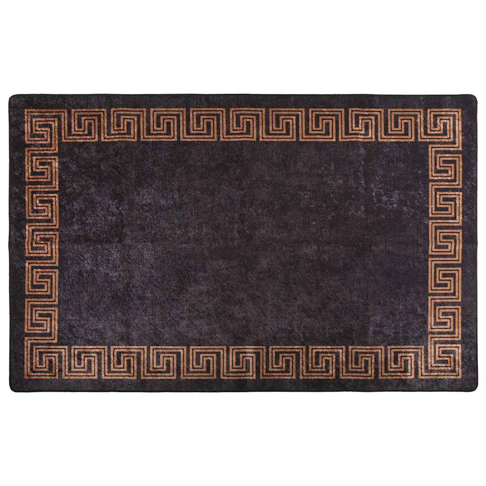 Waschbarer Teppich 80x150 cm Schwarz/Gold