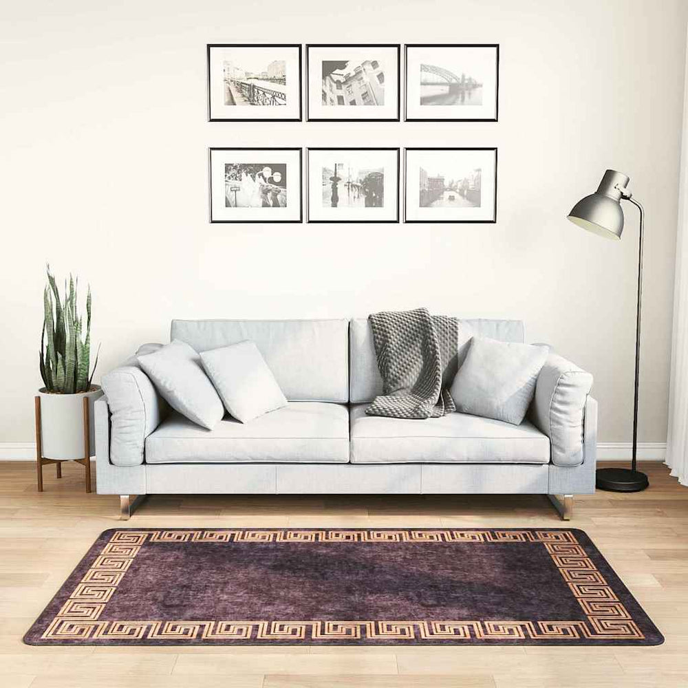 Waschbarer Teppich 80x150 cm Schwarz/Gold