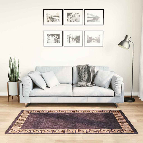 Waschbarer Teppich 80x150 cm Schwarz/Gold