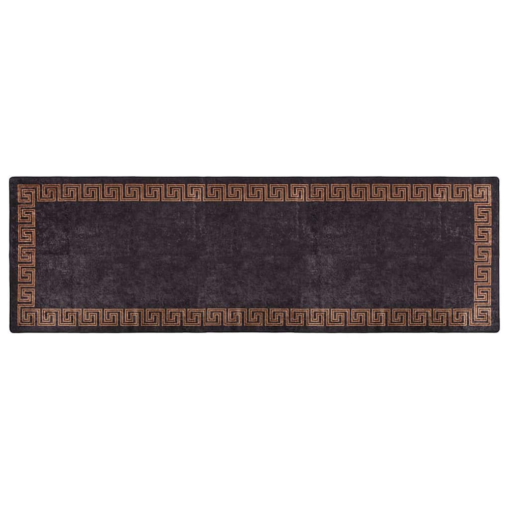 Waschbarer Teppich 80x300 cm Schwarz/Gold