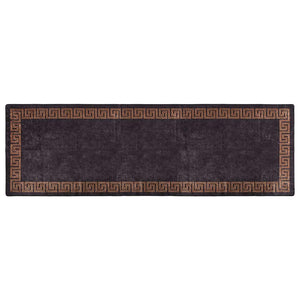 Waschbarer Teppich 80x300 cm Schwarz/Gold