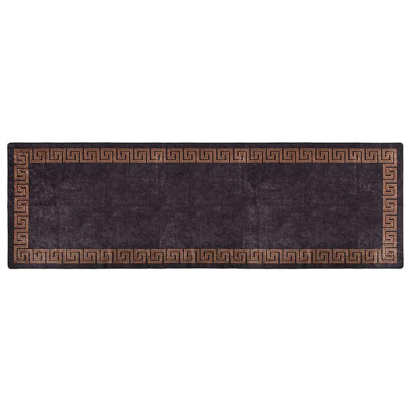 Waschbarer Teppich 80x300 cm Schwarz/Gold