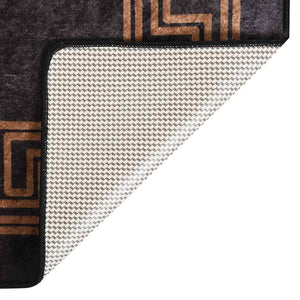 Waschbarer Teppich 80x300 cm Schwarz/Gold