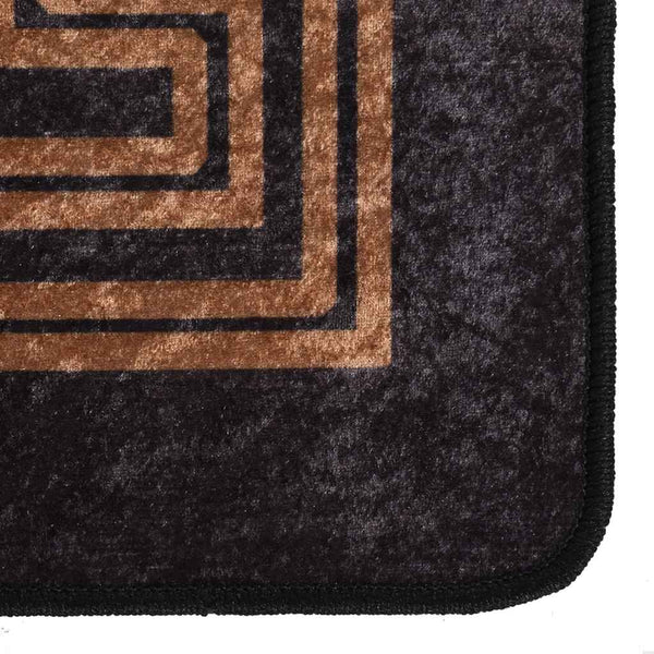 Waschbarer Teppich 80x300 cm Schwarz/Gold