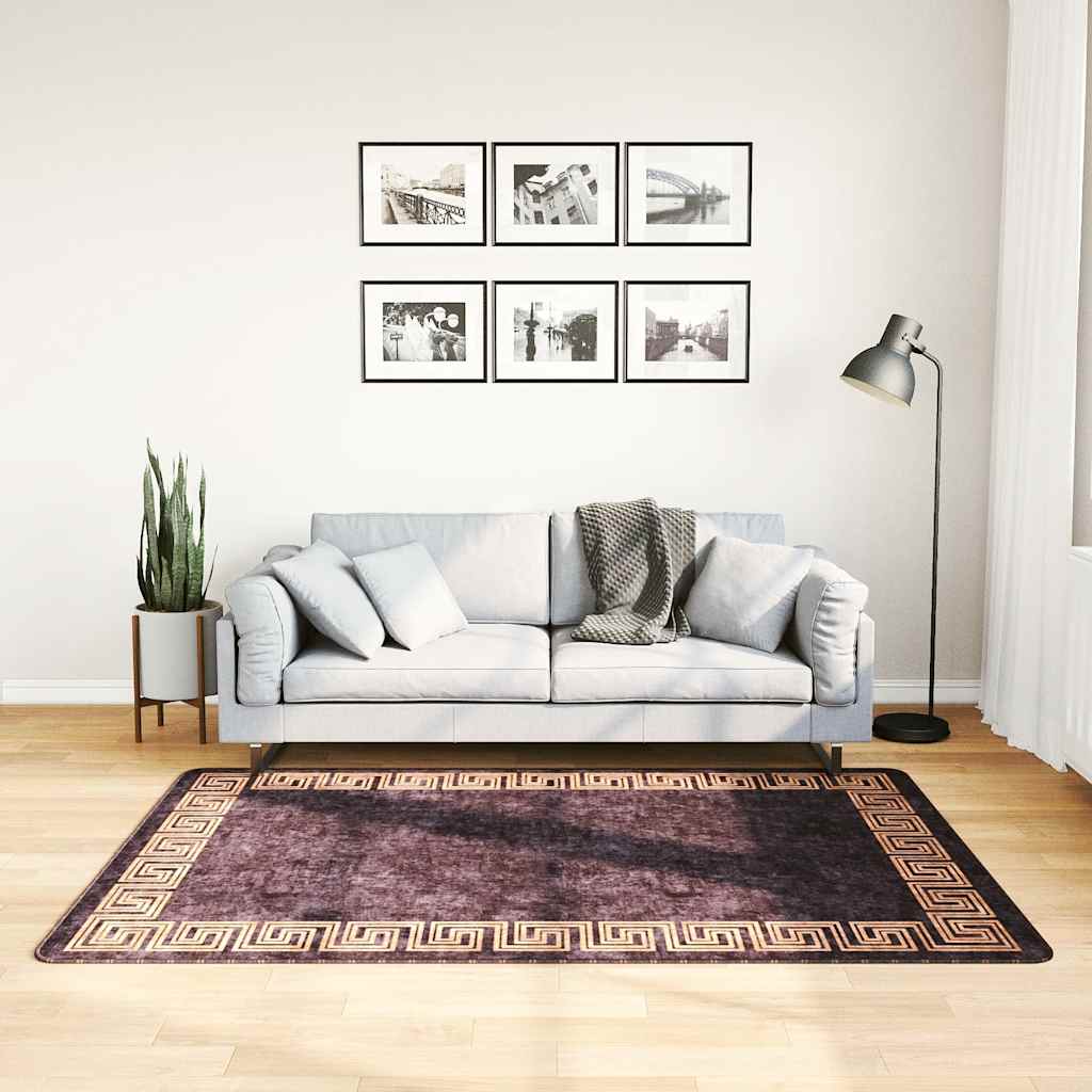 Waschbarer Teppich 120x180 cm Schwarz/Gold