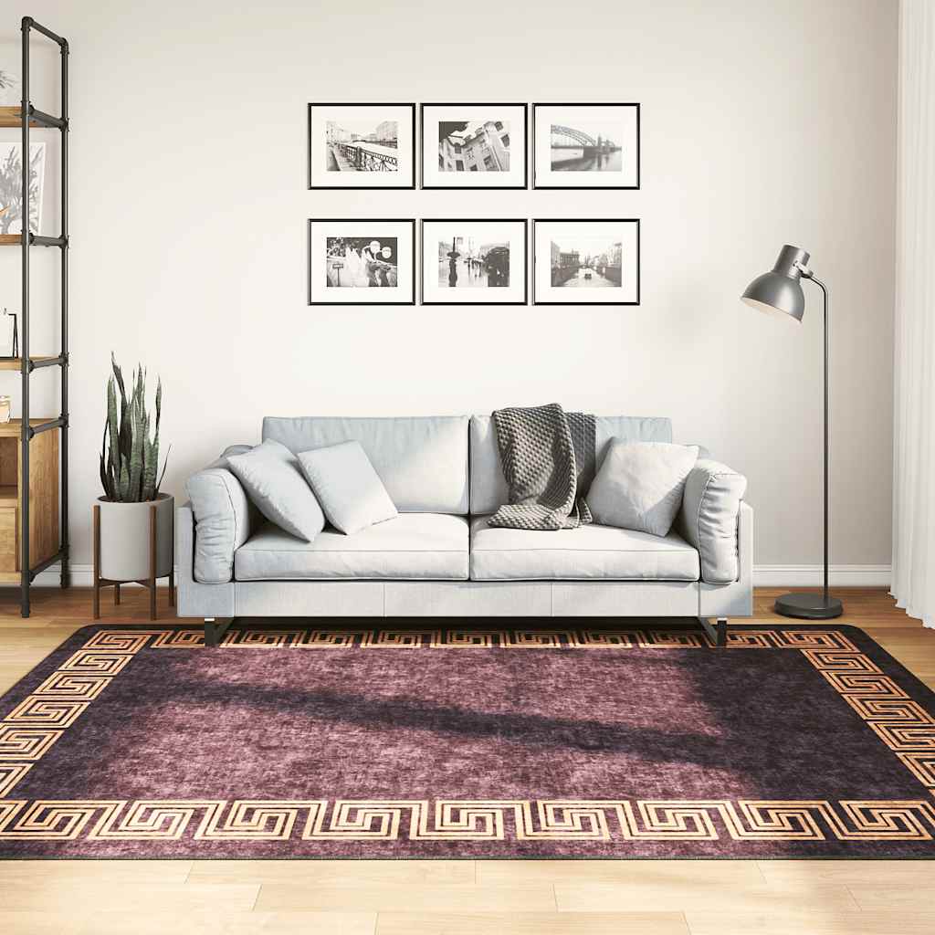 Waschbarer Teppich Schwarz Gold 160x230 cm