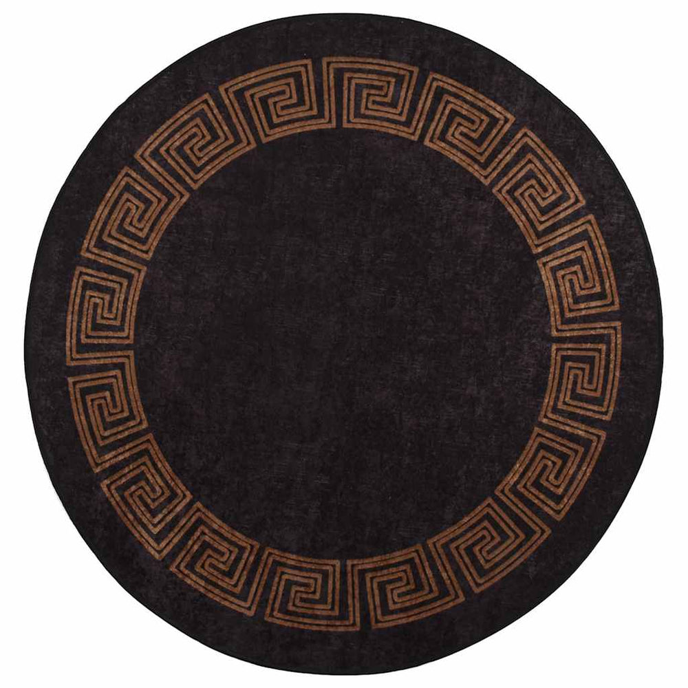 Waschbarer Teppich Schwarz Gold φ120cm