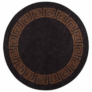 Waschbarer Teppich Schwarz Gold φ120cm