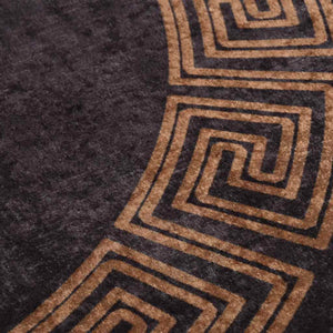 Waschbarer Teppich Schwarz Gold φ120cm