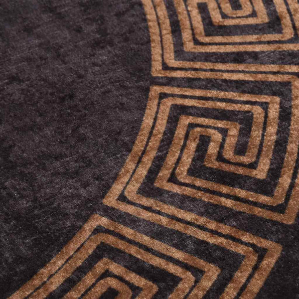 Waschbarer Teppich Schwarz Gold φ120cm