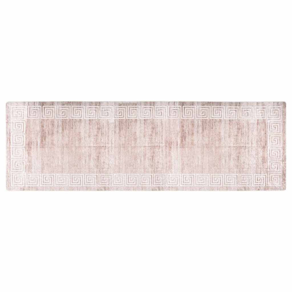 Waschbarer Teppich Beige 80x300 cm