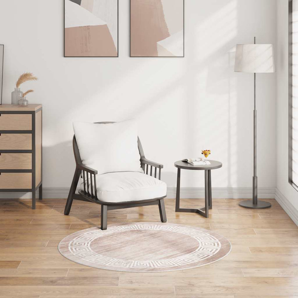 Waschbarer Teppich Beige 120 cm
