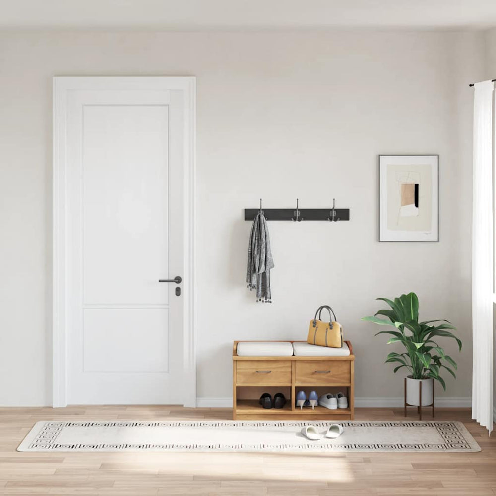 Waschbarer Teppich Hellbeige 80x300 cm