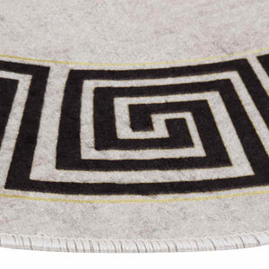 vidaXL Tapis lavable ø120 cm Beige clair Antidérapant