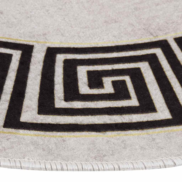vidaXL Tapis lavable ø120 cm Beige clair Antidérapant