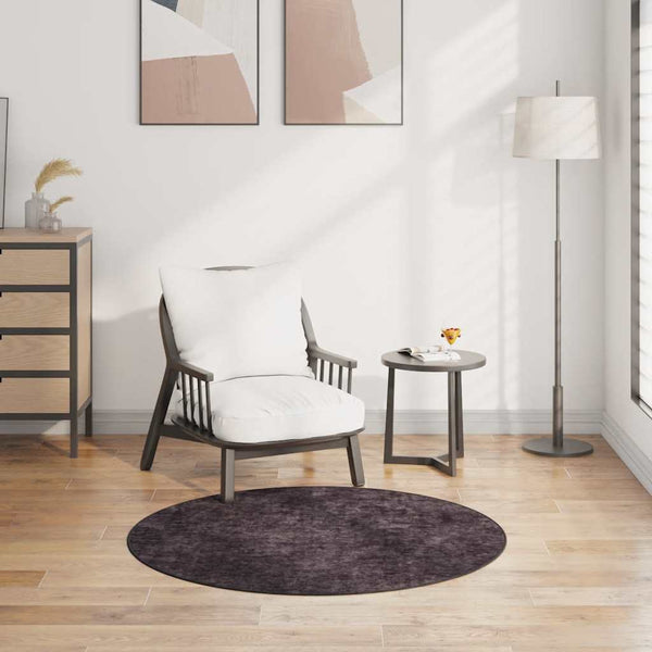 Waschbarer Teppich Anthrazit Ø120cm
