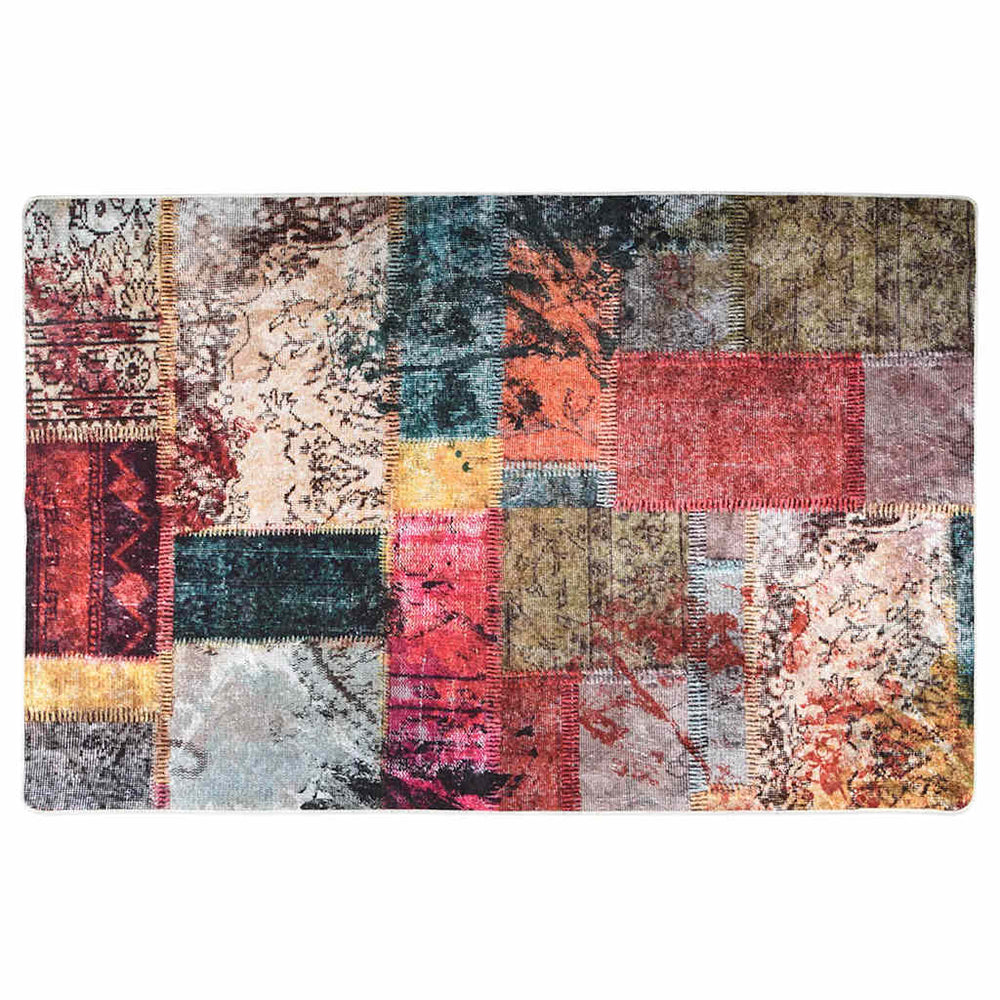 Waschbarer Patchwork Teppich Mehrfarbig 80x150 cm