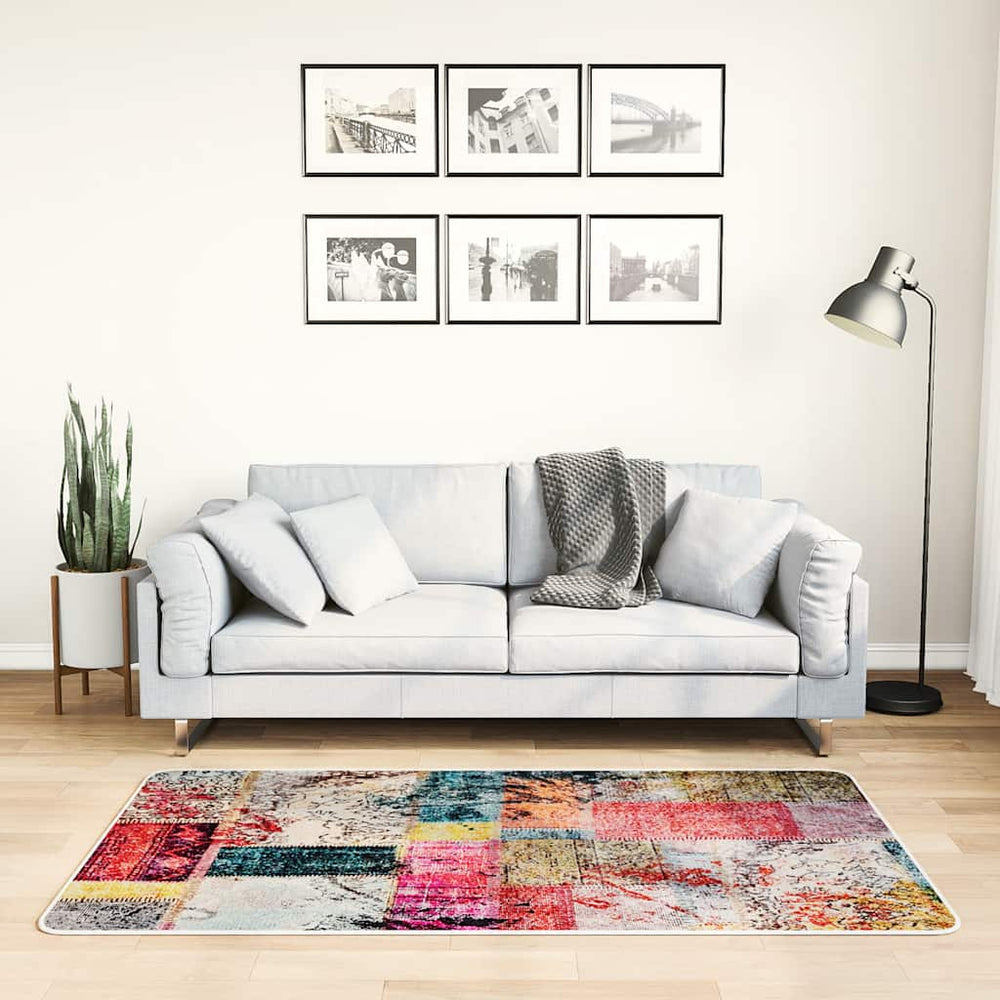 Waschbarer Patchwork Teppich Mehrfarbig 80x150 cm