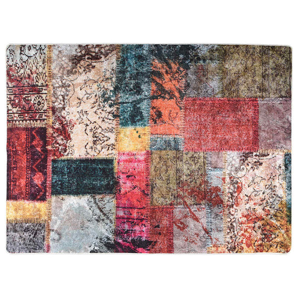 Waschbarer Patchwork Teppich Mehrfarbig 120x180 cm