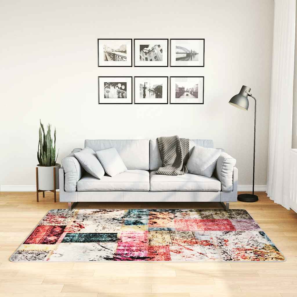 Waschbarer Patchwork Teppich Mehrfarbig 120x180 cm