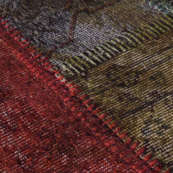 Waschbarer Patchwork Teppich Mehrfarbig Ø120cm
