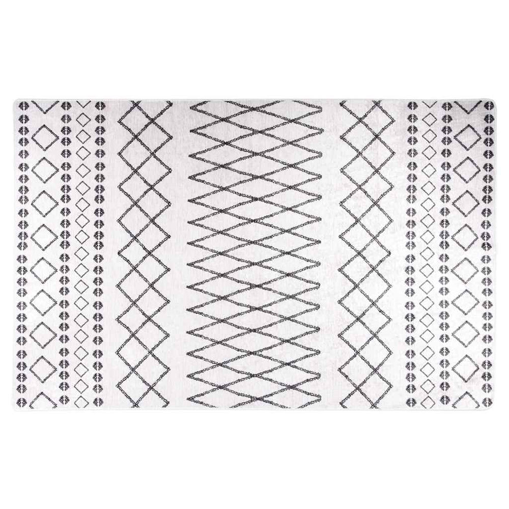 Waschbarer Teppich 80x150 cm Schwarz/Weiß