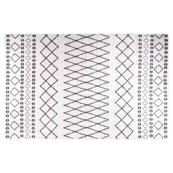 Waschbarer Teppich 80x150 cm Schwarz/Weiß
