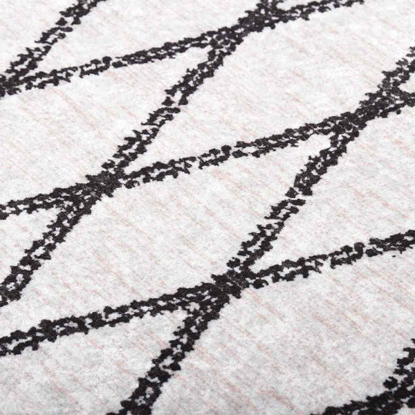 Waschbarer Teppich 80x150 cm Schwarz/Weiß
