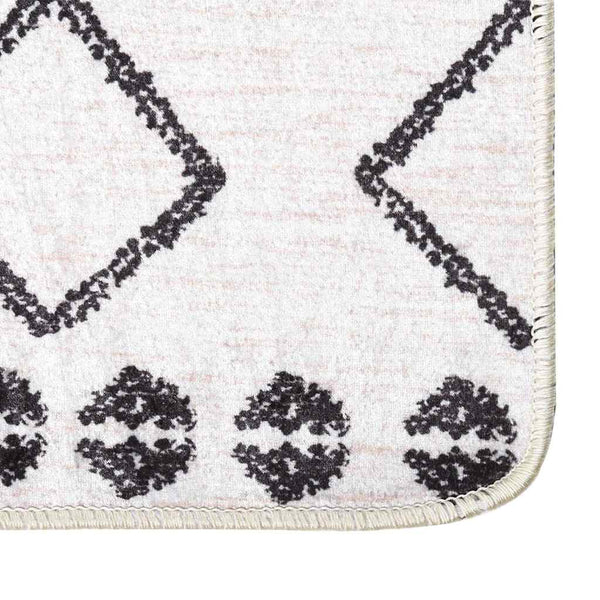 Waschbarer Teppich 80x150 cm Schwarz/Weiß