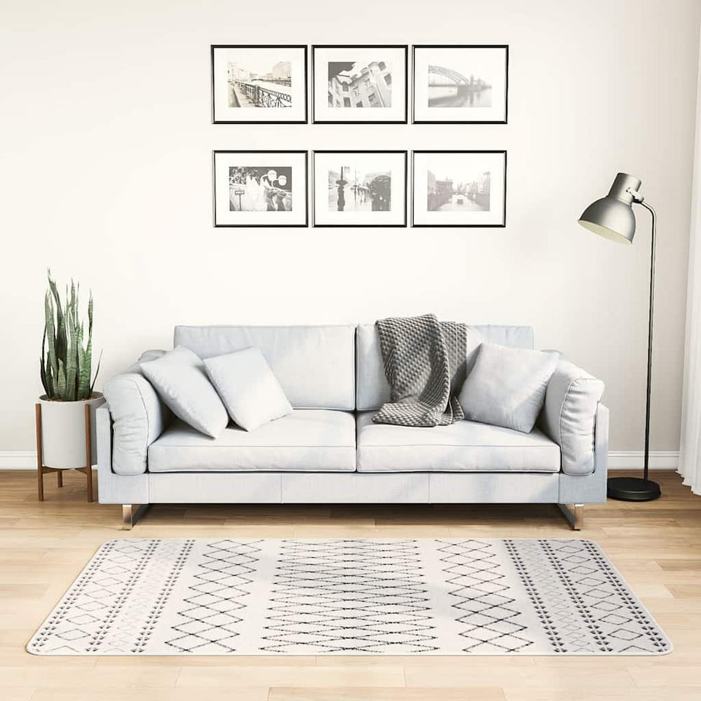 Waschbarer Teppich 80x150 cm Schwarz/Weiß