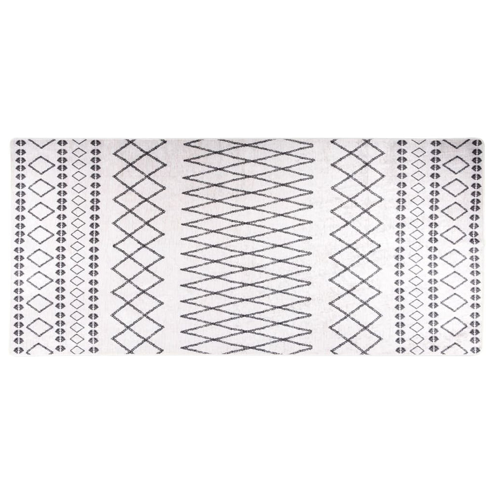 Waschbarer Teppich 80x300 cm Schwarz/Weiß