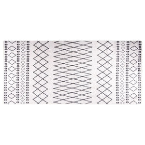 Waschbarer Teppich 80x300 cm Schwarz/Weiß