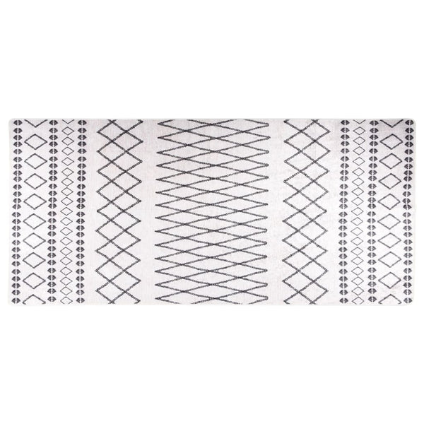 Waschbarer Teppich 80x300 cm Schwarz/Weiß