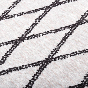 Waschbarer Teppich 80x300 cm Schwarz/Weiß
