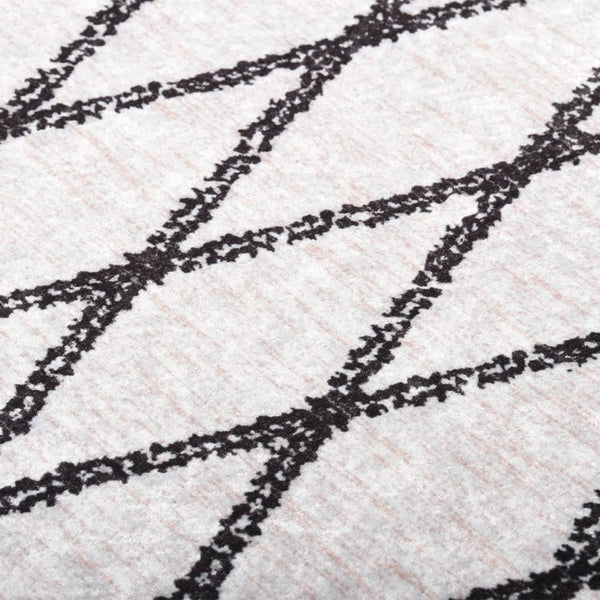 Waschbarer Teppich 80x300 cm Schwarz/Weiß