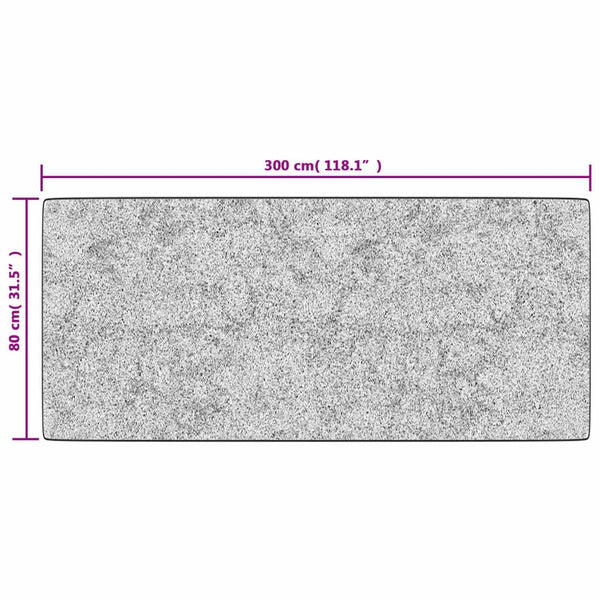 Waschbarer Teppich 80x300 cm Schwarz/Weiß