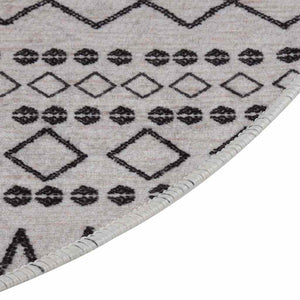 Waschbarer Teppich Schwarz Weiß Ø120cm