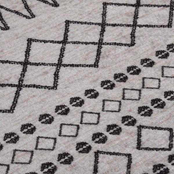 Waschbarer Teppich Schwarz Weiß Ø120cm
