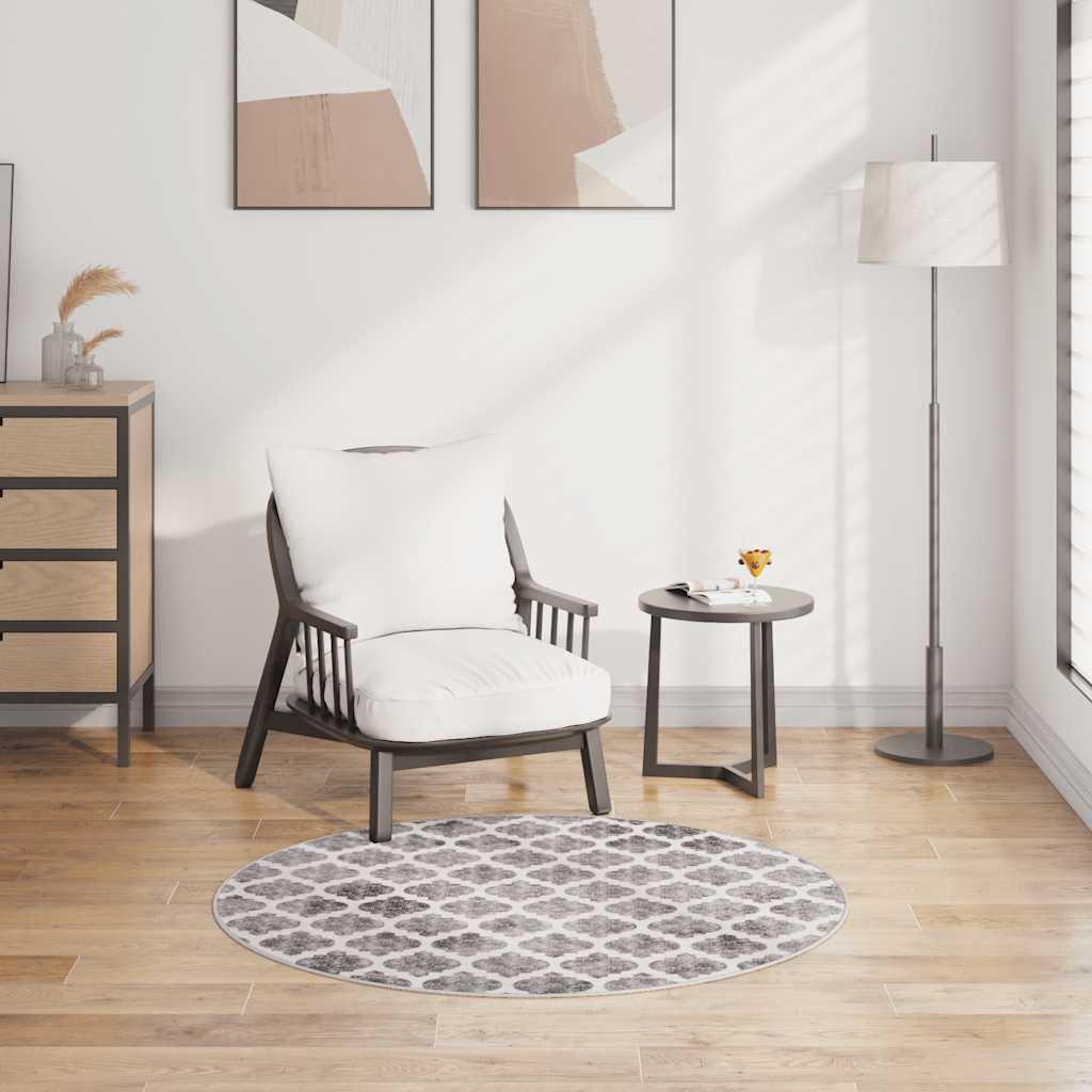 vidaXL Tapis lavable multicolore φ120 cm