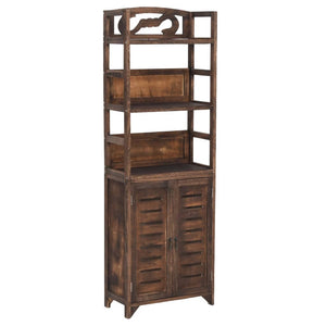Vitrine Dunkelbraun Massivholz 140cm